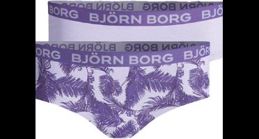 Björn Borg - Meisjes - Palmprint Hipster 2-Pack - Multicolour/Paars - Maat 146-152
