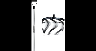 Vplast Mestvork kunststof zwart met aluminium steel Zwart