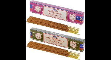 Satya Wierook cadeauset - 2x geurstokjes - Mystic Yoga en Citronella geur - Meditatie