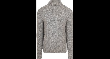 Suitable Half Zip Pullover Boiled Wool Grijs - Maat XXL - Heren - Quarter zip - Schipperstrui met rits - Volwassen mannen