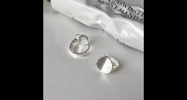 dames oorringen met gebogen schijf-licht geborsteld-12mm-zilver 925