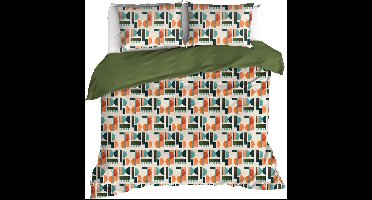 De Witte Lietaer Dekbedovertrek Lisboa, Grenoble Green - 200 x 200/220 - Katoen Percal