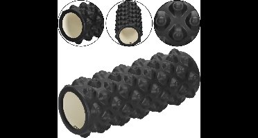 Springos Foam Roller | Massage Roller | Trigger Point Massage | Fitness | Medium Hardheid | 33 x 10,5 cm | Zwart
