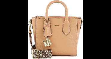 DKNY Schoudertas Handtas Valery SM Satchel Vachetta Lichtbruin