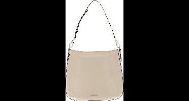 MANDARINA DUCK Leren Schoudertas Luna Hobo Macadamia Wit