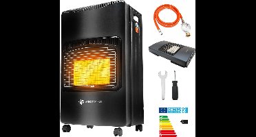 Eurocatch Gaskachel - Mobiele kachel Incl. Slang en Drukregelaar - Heater - Zwart - 4200W