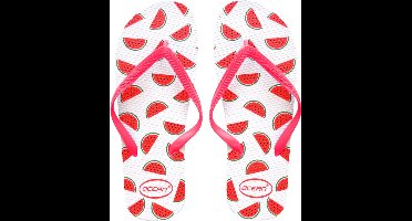 Watermeloen slippers wit- maat 37