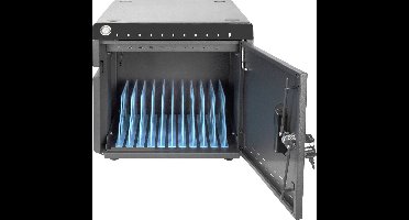 DIGITUS Bureau-laadkast - 10 Laadplaatsen - UV-C Lamp sterilisatie van Bacterien en tevens tablet kluis met snellaad functie