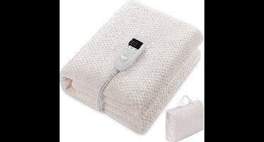 ApexArte® Elektrische Deken 1 Persoon - Warmtedeken Elektrisch - Extra Zacht - Wit