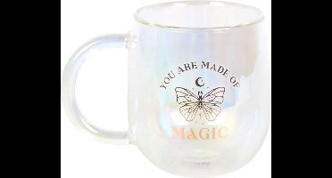 Something Different - You Are Made of Magic Iridescent Double Walled Glass Mok/beker - Multicolours