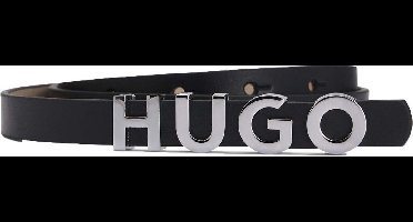 HUGO Leren Riem Zula Leather Belt 1,5 cm W75 Black Zwart