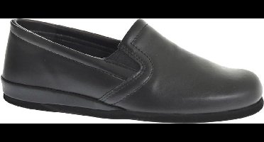 Rohde Zwarte Leren Heren Pantoffels Gesloten