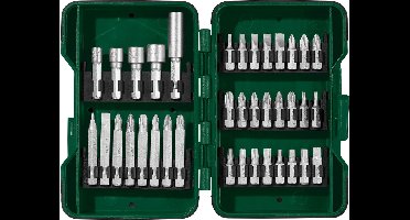 Bitschroevendraaierset - 37-delige bitset - 32 bits, 4 steeksleutels en 1 magnetische snelwissel-bithouder - VI Online Products