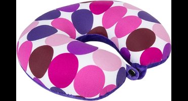 Kuschelmaxx Nekkussen - Reiskussen vliegtuig - Paarse print - Stevig & zacht - Mooie print - Gevuld met microgranulaat - Vormvast & wasbaar - Ideaal voor op reis - Koele & warme zijde