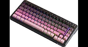 ATTACK SHARK M86PRO - Draadloze Mechanisch Gaming Toetsenbord - RGB Light Strip - Side Printed PBT Keycaps - Gasket Mod - Wired/2.4G/Bluetooth Tri-Mode - 83keys - Blackberry