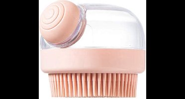 2-in-1 Siliconen Borstel met Zeepdispenser - Dieren Borstel - Zalm Roze - Alle Huisdieren - Efficiënte Verzorging - Hygiënisch - Eenvoudig te Gebruiken – Multifunctioneel - Shampoo Dispenser - Douche/Bad - Vachtverzorging - Honden wasborstel