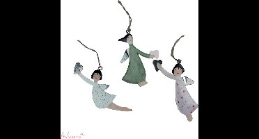 Imbarro - Hangers - Decoratieve Hangers - Engelen - Paola - Set van 3 - Metaal