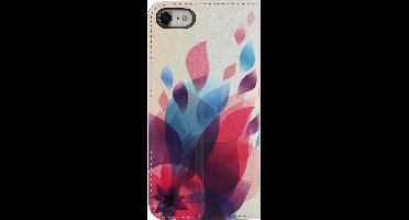 Mobilize Telefoonhoesje geschikt voor Apple iPhone 7 Hoesje | Mobilize Premium Magnet Bookcase | Pasjeshouder voor 1 Pasje | Telefoonhoesje voor Pinpas / OV Kaart / Rijbewijs - Fire Flower | Wit