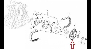 Joue fixe variateur origine pour Scooter Piaggio 125 X7 2008 à 2009 8456075 / 113.008208 Neuf