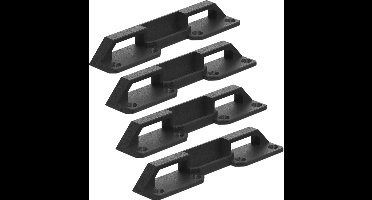 4-pack bevestigingshouders geschikt voor Bosch L-BOXX (L-SAFE): voor montage op rolplank of rolwagen – Compatibel met alle Bosch L-BOXX gereedschapskoffers