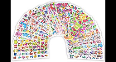 Pack of 40 Waterproof 3D Stickers - Personalised Stickers Puffy Sticker Set - Reusable for Kids Scrapbooking Tablets Laptops
