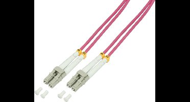 LogiLink FP4LC01 Glasvezel Optische vezel Aansluitkabel 1.00 m Violet 50/125 µ Multimode OM4