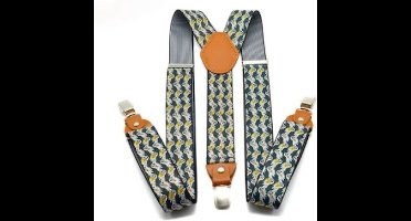 Bloemenpatroon grijs bretels - Heren bretels - volwassenen