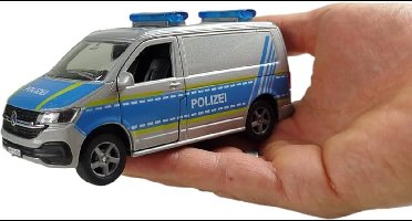 speelgoed auto politiewagen Polizei Schaalmodel Die cast licht geluid 13,5cm Kids Globe Volkswagen Transporter hulpdienst 112