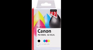 Inktcartridge Quantore Canon PGI-550XL CLI-551XL zwart + 4 kleuren | Pak a 5 stuk