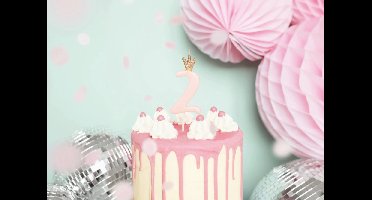 Taart kaarsje 2 jaar roze