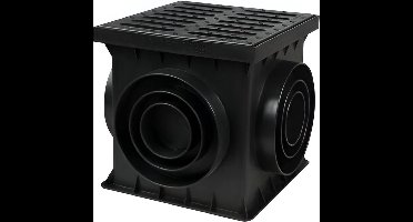 Wovar Afvoerput kunststof rooster zwart | Inspectieput 25 x 25 cm | Per stuk