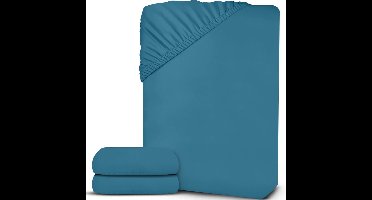 ApexArte® Matrasovertrek 160x200 - Dekbedovertrek - Hoeslaken - Matrasbeschermer - Extra Zacht - Blauwe Denim