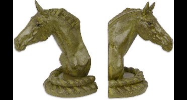 Set van Twee Boekensteunen - Paarden Design - 25 cm Hoog - Stijlvolle en Functionele Decoratie