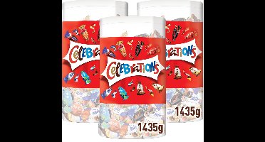 Celebrations Silo - Chocolade snoep mix - 3x160 stuks - 3 uitdeeldozen