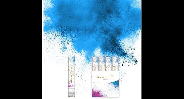 6x Holi powder shooter gender reveal blauw (30cm)