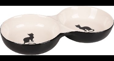 Flamingo - Kattenvoerbak Nala - Zwart/Wit - 23x11.5x3.5cm