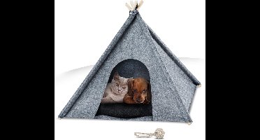 Core® Kattentent - Huisdier tent - Dierenhuis Met Anti-mijt Overtrek - Grijs - ‎60cm x 60cm x 45 cm