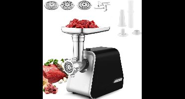 Core® Professionele Worstenmaker - Roestvrijstalen Vleesmolen – Elektrische Gehaktmolen – Zwart - ‎41cm x 26cm x 21cm