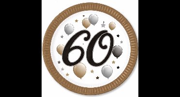 Happy Birthday Milestone Bord - 23 cm - Papieren bord - 8 stuks - Feestservies - Voor verjaardagen en feestjes