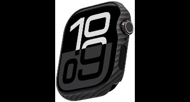 PITAKA Air Case Geschikt voor Apple Watch 11/10 46MM - Ultra Dun Hoesje - 600D Aramidevezels - Zwart/Grijs