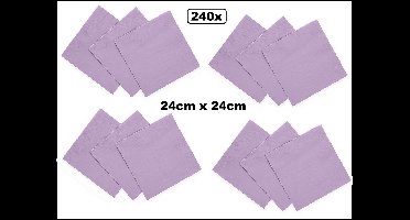 240x Servetten lila 24cm x 24cm - 3 laags - Cocktail servet diner eten knoeien restaurant BBQ thema feest verjaardag feest WK