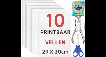 10 Drukbare Krimpfolie Vellen Knutselpakket - A4 Printable - 29 X 20cm - Krimp Folie Vel - Krimpie Dinkie Dimpie Knutselen Knutselpapier - Vellen Set - DIY Pakket Spullen voor Jongens, Meisjes - Knutselkoffer Sieraden Maken Oorbellen, Sleutelhangers