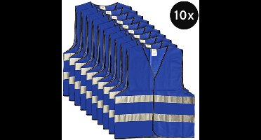 Mexxo Veiligheidshesje blauw - set van 10 - one size - reflecterend - 100% polyester