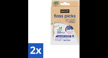 2 x Sence – Flosser – Fresh 2-in-1 Bamboo – 50 Flossers - Mondverzorging - Flosser - Tandenstoker - Tandplak - Etensresten