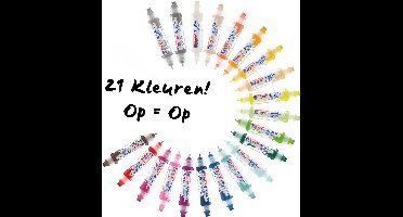 edding 5400 Acrylstiften 3D Double Liner - Set van 21 Kleuren - Dubbele Punt 2-3 + 5-10 mm