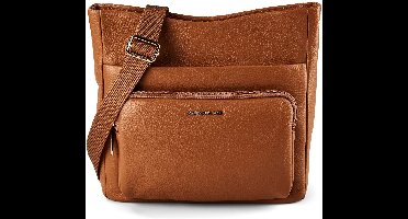 MANDARINA DUCK Leren schoudertas Mellow Leather Crossover Bag Pecan Nut Lichtbruin
