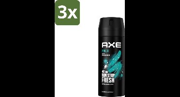 3 x Axe - Deodorant Bodyspray - 48hrs Fresh - Apollo - Sage & Cedarwoord - 150 ml - 48 Uur Bescherming - Deodorant Sprayer - Geur Van Groen Fruit - Sandelhout - Verse Salie