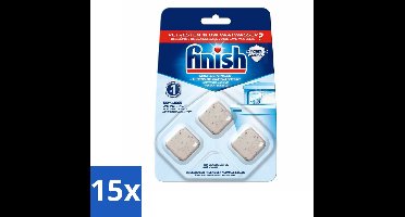 15 x Finish Machinereiniger Tijdens de Wasbeurt 3 stuks per verpakking - Vaatwasmachine Reinigen - Vaatwasmachine Reiniging - Vaatwasmachine Vetresten Verwijderen - Vaatwasmachine Onderhoud - Vaatwasmachine Geuren Neutraliseren