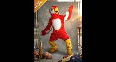 ESPA - Volwassen rode papegaai-mascottepak