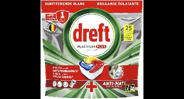 Dreft Vaatwastabletten Platinum Plus All In One Citroen - 25 stuks